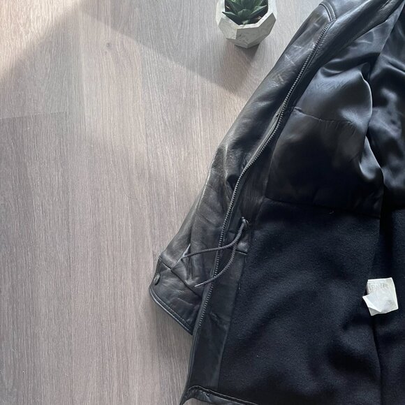 VINTAGE Leathers Leathers Black 100% Genuine 3/4 Length Leather "Car" Coat - Picture 8 of 15